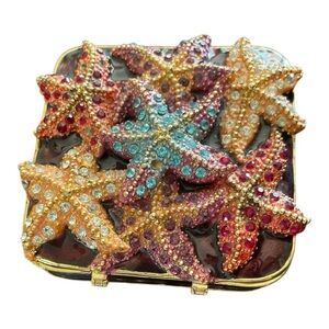 Starfish Trinket Bejeweled Box, Vintage, 4” x 4”,
Glittery, Large Starfi…